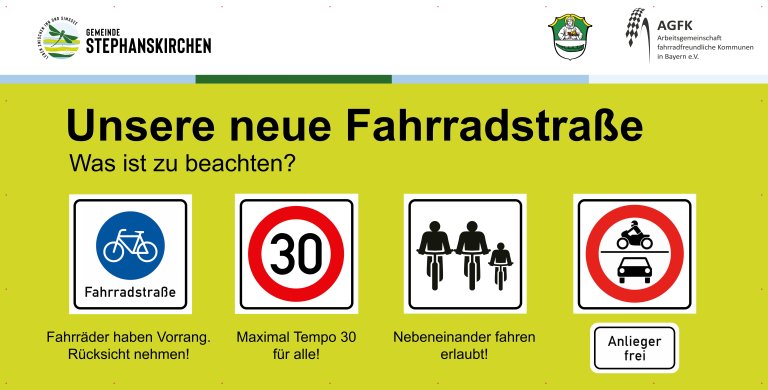 Eröffnung der ersten Fahrradstraße in der Gemeinde Stephanskirchen